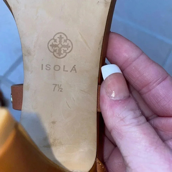 ISOLA DAMAR BROWN HEELED SANDAL WRAP AROUND STRAPS WITH GROMMET DETAIL SIZE 7.5 - Picture 12 of 15
